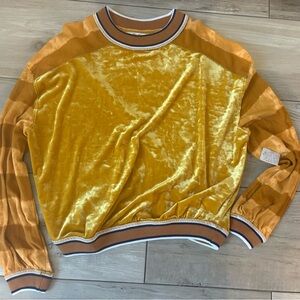 We The Free Free People gold velvet sweater